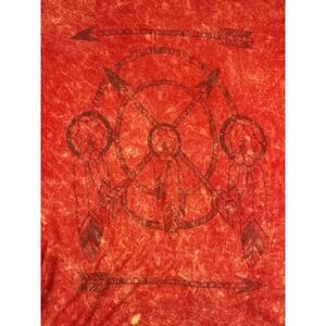 Signorelli Burnt Orange Tie Dye Dreamcatcher Arrows Long Sleeve Shirt Women's‎ S